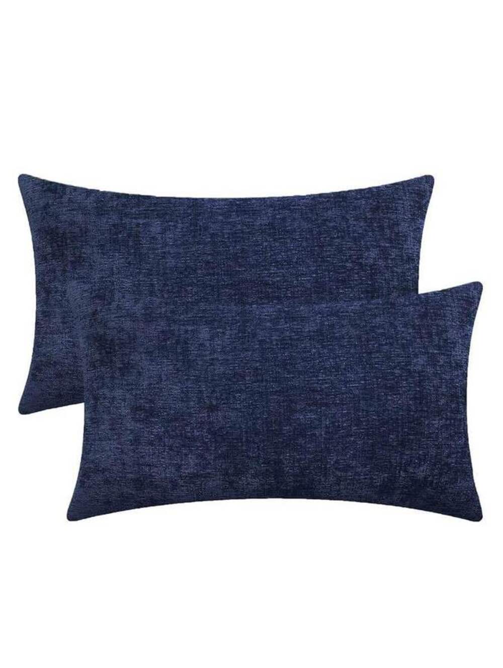 (1) Navy Blue Plush Decorative Throw Pillow 13x23 Inch